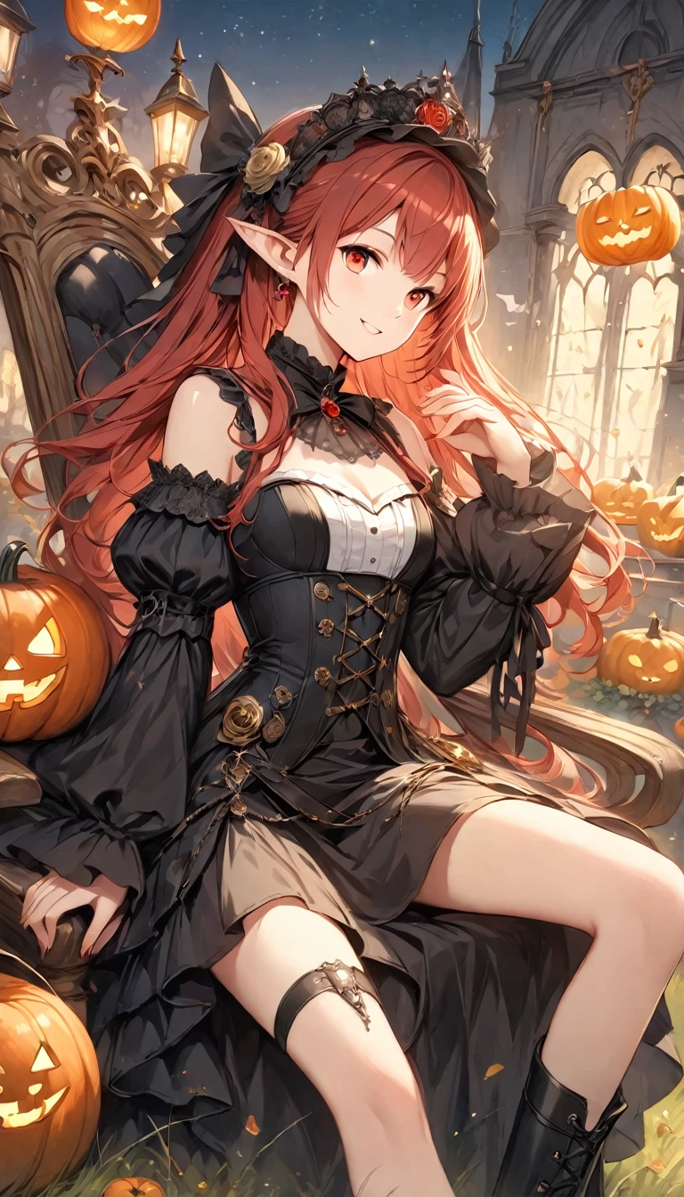 Nino Nakano,Pose sentada,disfraz de bruja Halloween,pueblo