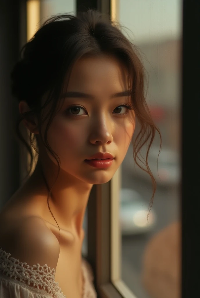 a beautiful nude girl, extremely detailed face and eyes, long eyelashes, detailed skin, detailed ???????, photo-realistic, 8k, ultra-detailed, masterpiece, cinematic lighting, dramatic lighting, dramatic shadows, chiaroscuro, warm color tones, natural skin tones, intricate details, delicate features