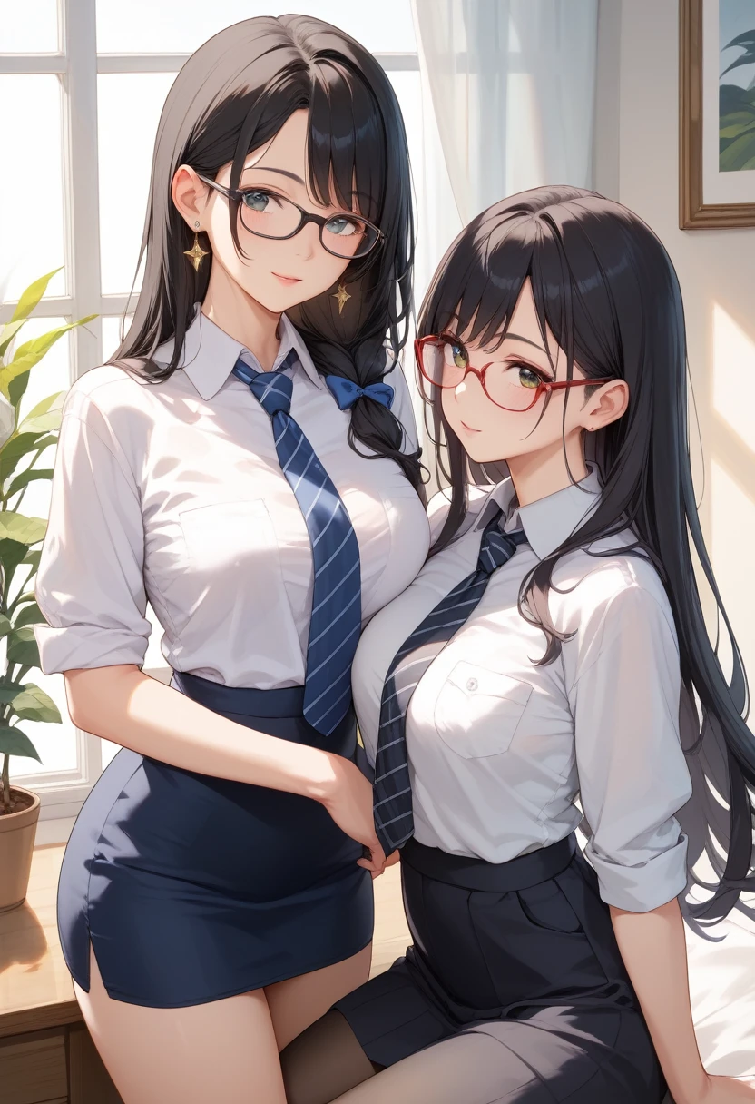 ２０Generation of women、Black Hair、beautiful girl、Glasses、Long Hair、 my business suit 