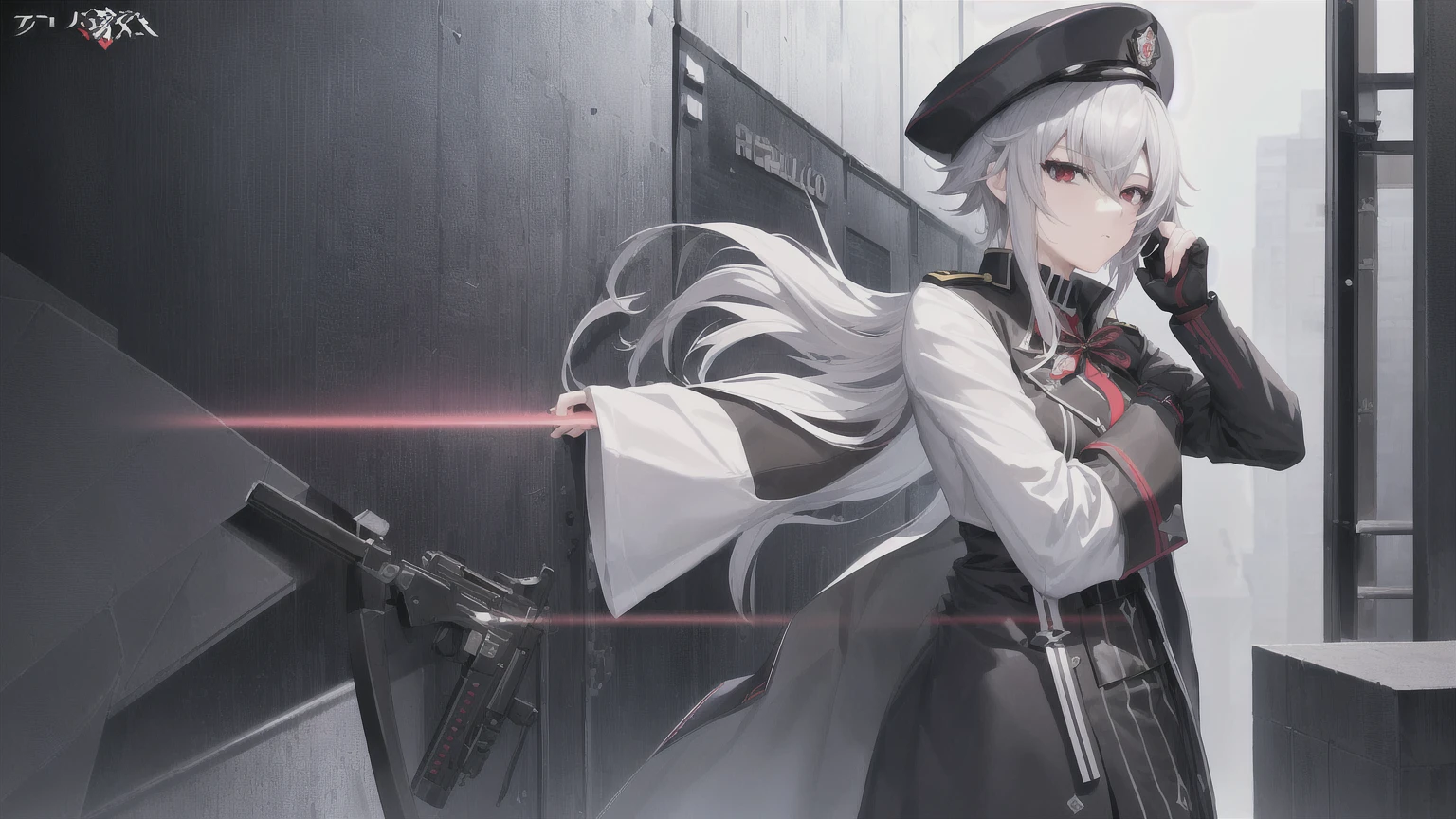    character from the game Genshin Impact harlecchino in uniform with red eyes and a police hat,  melhor  anime wallpaper 4k konachan , badass anime 8 k, oppai cyberpunk, 2d anime style, official, cyberpunk anime art,  Danganronpa digital art , manga wallpaper 4k , em alta no artstation pixiv ,  anime wallpaper 4k,   Police lights shine on your face    , 2 b