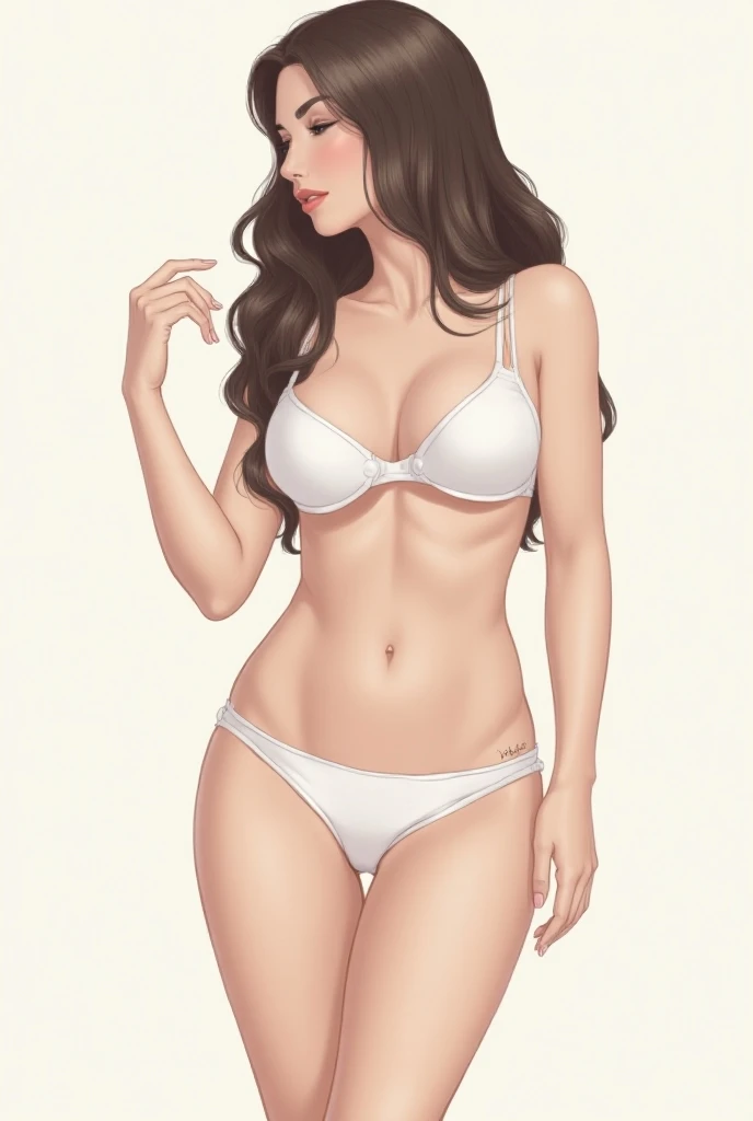 Draw a Korean woman having sex, beautiful slim waist