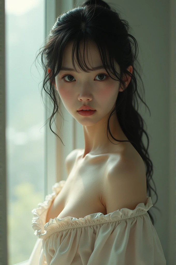 Japanese half naked woman