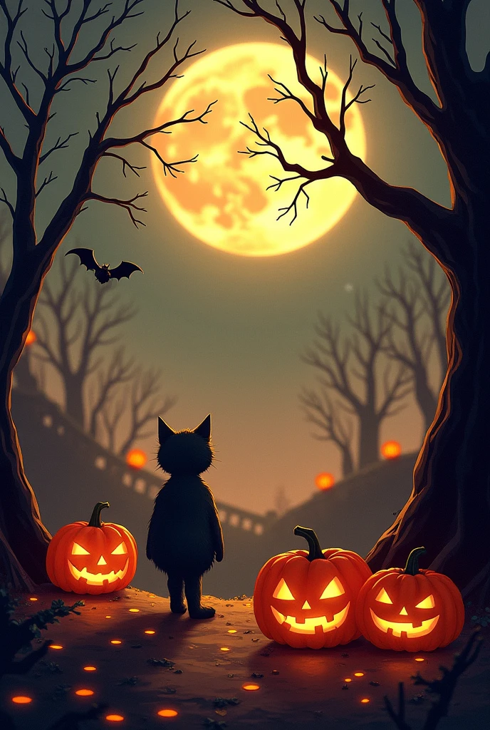 Illustration Wallpaper filled with Halloween spirit
