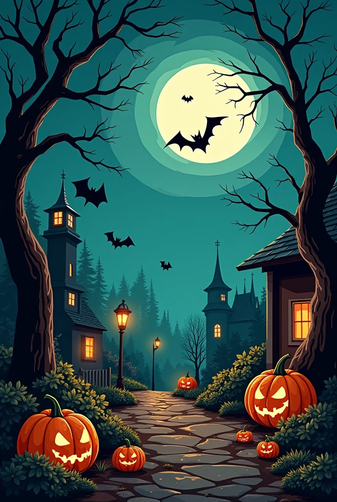 Illustration Wallpaper filled with Halloween spirit
