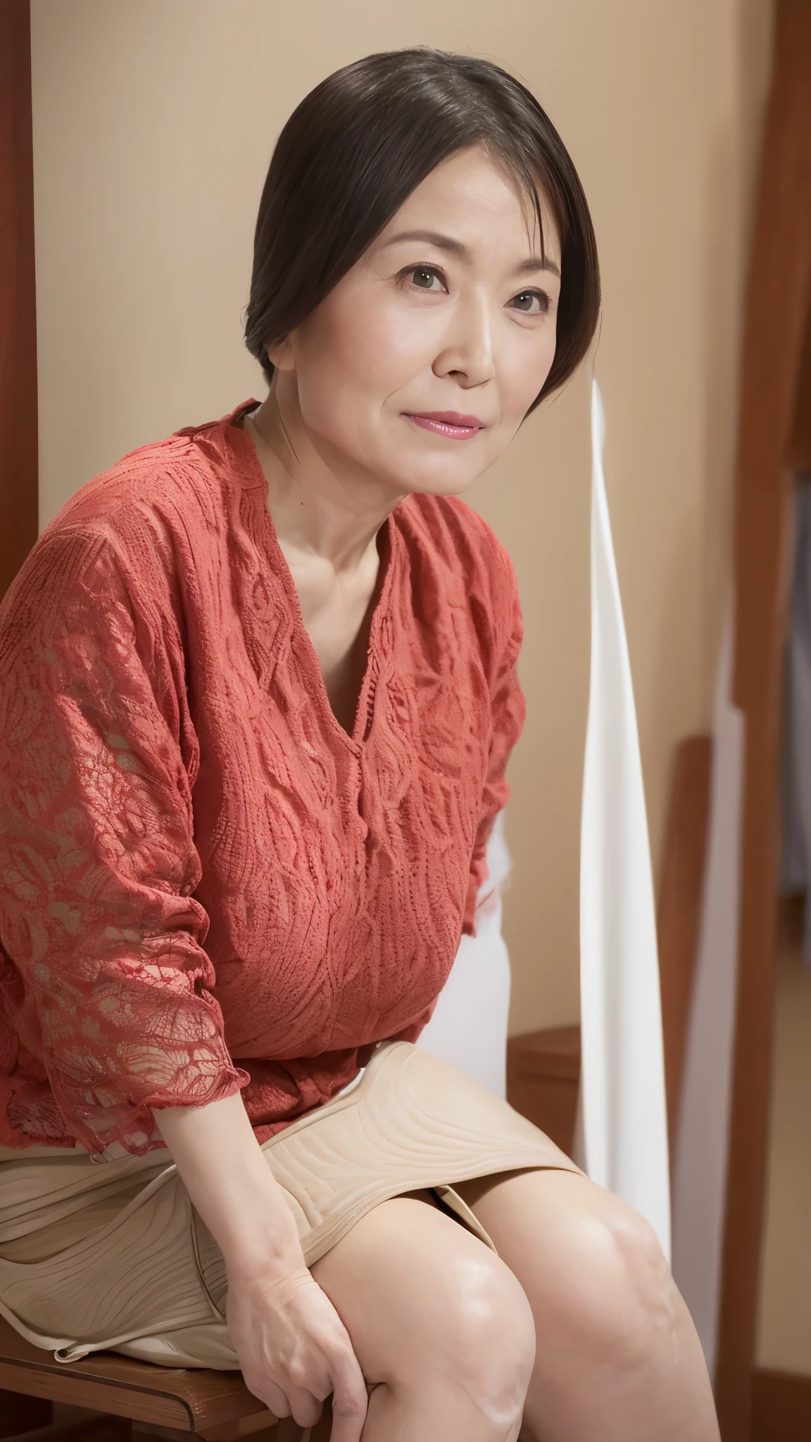 最高masterpiece, ((Draw all the heads)), Vivid colors, Muraki Yuko , upright immobile, Photorealistic, Reiwa, modern, ID photo, Remove the background, Very elderly, Beautiful mature woman, Old woman,Sharp impression, Cool face, Well-formed face, face close-up , Portraiture, gravure, PHOTO TAKED BY PROFESSIONAL , masterpiece, best quality , very detailed, Realistic, very detailed肌, Perfect Anatomy, ((Being thin:1.3)), Transparency, Shaped eyebrows, Heavy makeup, Bright red lips, ((Very elderly者)), ( Japanese mature), (((Alone:1.5))), 200 years old, Large Breasts, Mature Female Politician Who Draws All Her Head, Glamour, sexy, Chromo White Skin , face the front ,