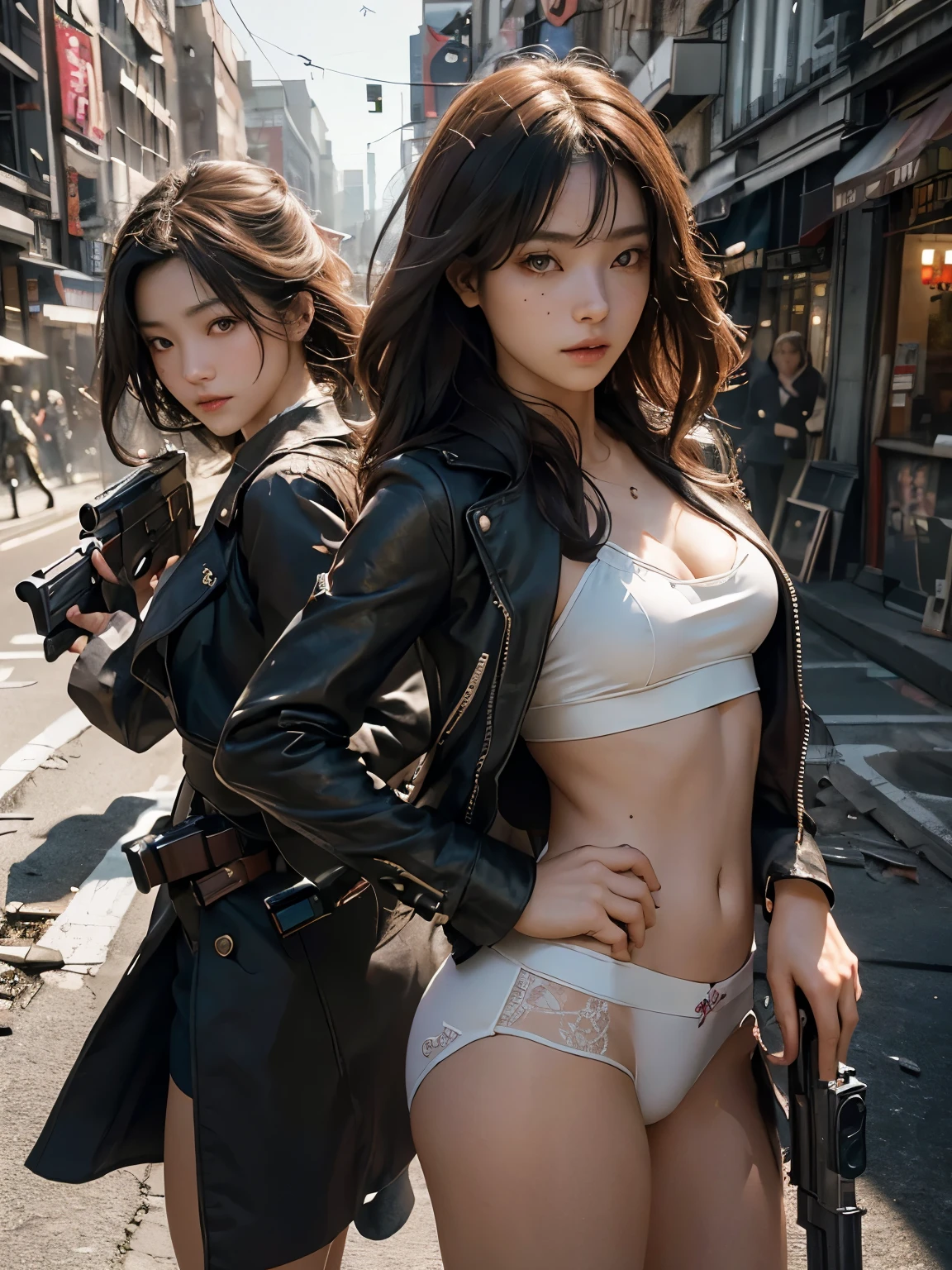 (1 girl, solo),Best quality, full body portrait, delicate face,brown long hair, bob haircut, forehead, 18 year old girl, slim figure, huge bust, loose oversized u-neck crop top full sleeved shhirt, cleavage,(under boobs:1.4), crotch gap, cameltoe, over shirt shorts, seen string of bikini bottoms, sunset bridge, vintage vespa behind, scene, standing tall, long leg , necklace, rings, earrings, bracelet, watch, open legs, araffe woman in shorts and a white top walking down a street, photorealistic perfect body, anime girl in real life, realistic anime 3 d style, sexy girl wearing shorts, at a city street, hyperrealistic full figure, bra and shorts streetwear, beautiful model girl, cyberpunk 2 0 y. o model girl, fashion model, hyper realistic anime, small waist, naval piercing, bellybutton pierced, nightlife,visible bra,denim shorts,tight ass, slutty,at night photo, night photography,brown hair(night outdoors)