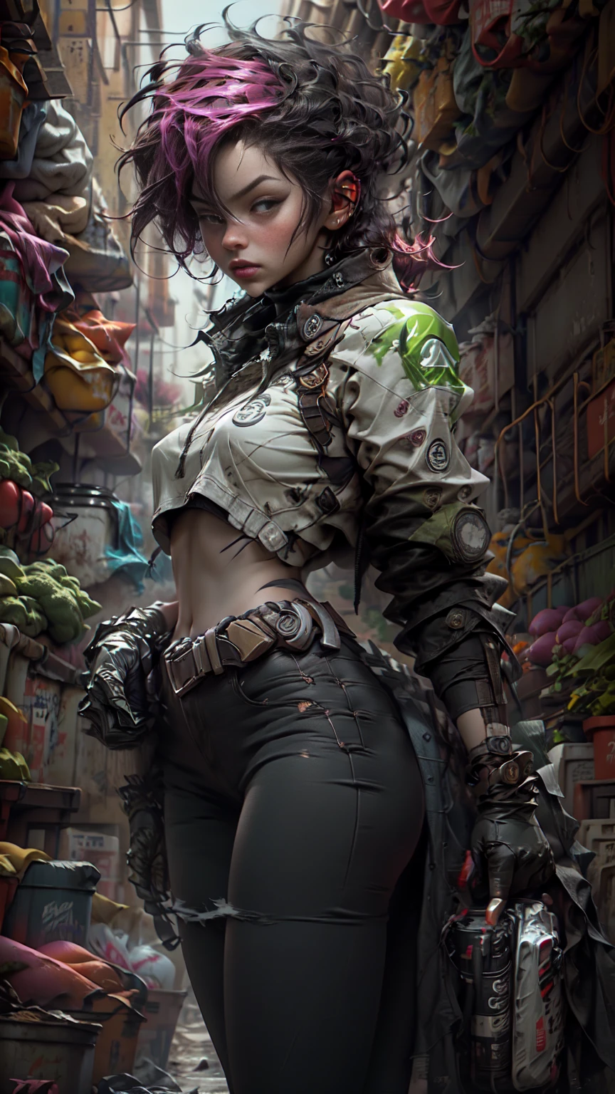 Woman body defined thick thighs cybernetic body parts, short underwear s3x