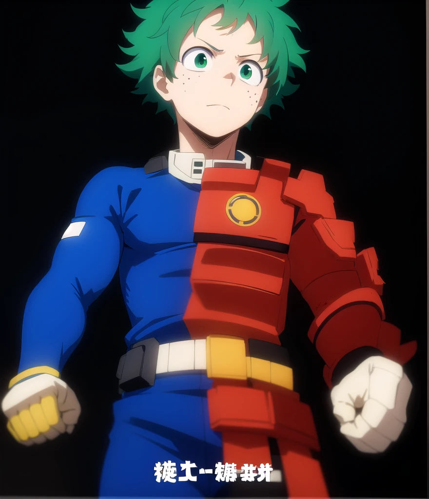 izukumidoriya, izuku midoriya, midoriya izuku, short hair, (green eyes:1.3), male focus, green hair, messy hair, freckles,
BREAK gloves, belt, white gloves, bodysuit, mask, green bodysuit,
BREAK outdoors,
BREAK ,
BREAK (masterpiece:1.2), best quality, high resolution, unity 8k wallpaper, (illustration:0.8), (beautiful detailed eyes:1.6), extremely detailed face, perfect lighting, extremely detailed CG, (perfect hands, perfect anatomy),