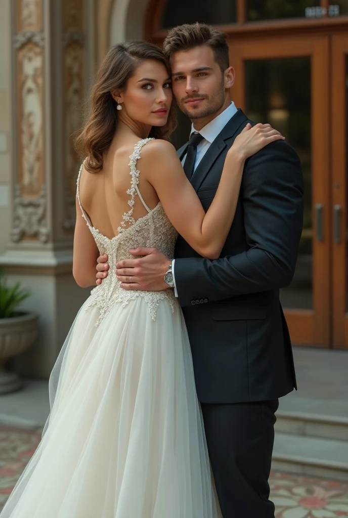 (FotograFia de casal), stephen amell e emily bett rickards, (estilo realista), (Masculino e Feminino),(Relacionamento amoroso),(expression of tenderness),(sincere emotion),(romantic decoration),(beleza natural),(soft-lighting),(Artistic background),(intimate scene),(tons de cores quentes),(attention to detail),(Natural and relaxed pose),(Qualidade Premier),(realismo cativante), (mulher loira morena com cabelo loiro cacheado, Grande sorriso, mama grande, impeccable face, perfection, Uma mulher elegante em um lindo vestido vinho), ( homem loiro com cabelo loiro, Grande sorriso, impeccable face, perfection, Um homem elegante em um lindo terno preto) (modelo detalhado, 300mm, F/2.8, 4k, planejar retrato grande, Fundo do parque, volumeric lighting, artsy photography, perfect hands, detailed hands, Rosto perFeito, Corpo perFeito com curvas)