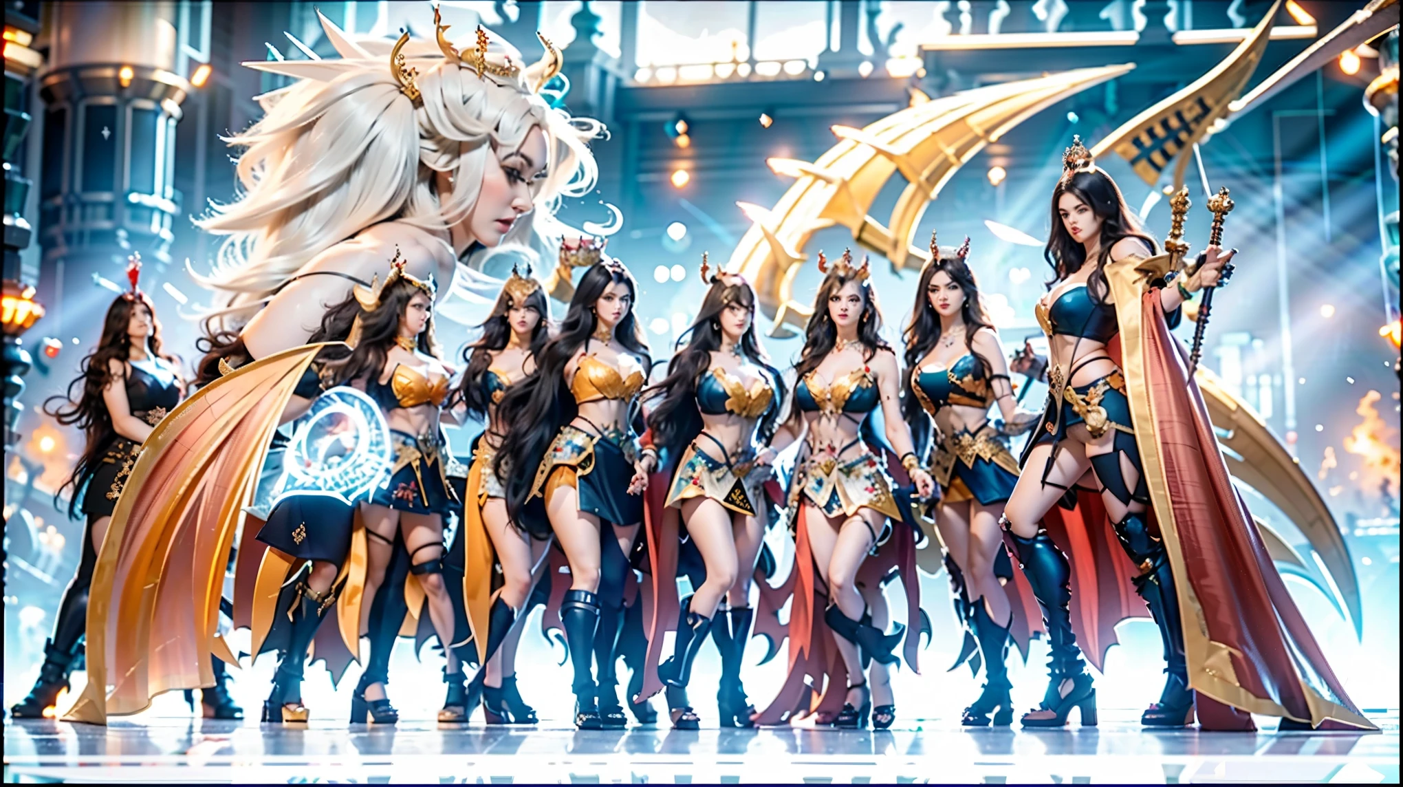 绘制一幅超级广horn、} The multiverse brings together a super carnival , , The character has the intellectual beauty of an English and female heart and a saint (Queen's group :2)Britain。Detail requirements: Using Master Compositions 、 exquisite layer structure 、 A creative combination of elements like Succubus and Tifflin and vampires , ultimate clarity ,360度无死horn立体展示超多要素景色和超多人物。 The scene contains Chinese 、Western、Dress、Casual Clothes、、Warframe、 The scene layout uses geometric shapes to divide 。horn色具有Britain雌内心和圣者知性美, Combining the characteristics of various myths and legends :horn、nail、hoof、winged、Feather、Tentacles、scale、fur、Anti-joint、Chitinous carapace、Pattern、Tattoo、Monster props, etc. 。展现horn色热烈的肢体艺术动作, Extraordinary Sexual Tension 、Devil figure、 explosion curve 、Prominent sexual characteristics, combines cyberpunk and fairy tale jewels 。 the epic of super depth of field Realistic reality map , Dynamically distributed material , exquisite combination 。Assembly( More than 9 bits :2)独特形态和魔力的史诗级女皇horn色:( Centaur and Half Man and Half Horse 、 Fire and Phoenix 、 Fishman and Kraken 、 Catwoman and Sphinx 、 Fairy and Demon Dragon 、 elves and beauty Sha 、 to show real and sexy 、 Titan and Giants 、 Golden Ape and Snow Demon 、 Minotaur and Troll )。 with unique forms and magic in the three realms of the multiverse ,Add a sense of fashion。horn色服装使用高级面料, Showcasing elegant and confident manners 。horn色使用多种姿势, such as spinning 、Outreach、 kneeling, etc. , showing dynamic beauty 。 Inspired by Onlyfans 、 Social Media such as TikTok , that surpasses the traditional definition of monsters Weird hot mom image 、 model library 、Material Texture Pack、 Advanced tools such as motion capture 。 The drawing is based on :Reality、Super complex、 super detailed 、Rich colors, to output the highest quality images 。 to create diverse jewelry , concentrated computing power 。