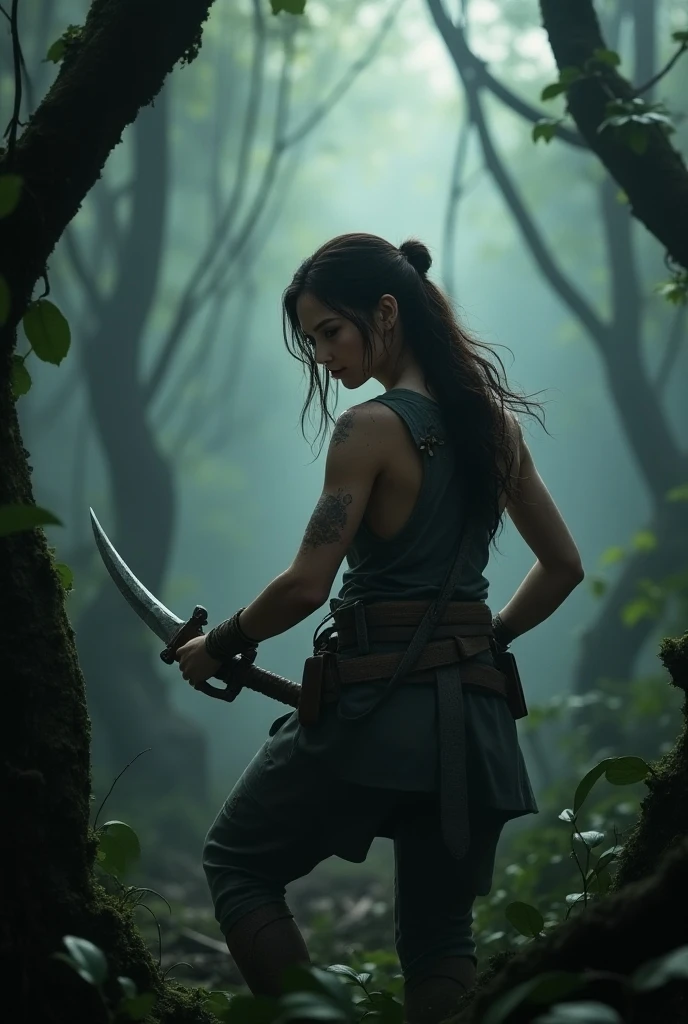 (zPDXL2), score_9, score_8_up, score_7_up, source_anime, 2d,
((1girl, solo, (Oni, demon:1.35), (oni horns, red skin, slander tail), wide samurai pants, geta shoes, seat near campfire, lean back to tree trunk, damaged body, bleeding, fresh scars, (medium breasts, breasts bandage, holding katana:1.2), BREAK (1MAN,POV, Samurai knight), BREAK looking at viewer, facing viewer,side view)), forest background, dark forest, night time, fire, campfire,
,AissistXLv2, unaestheticXL_bp5, SimplePositiveXLv2, zPDXL2 PonyXLV6_Scores