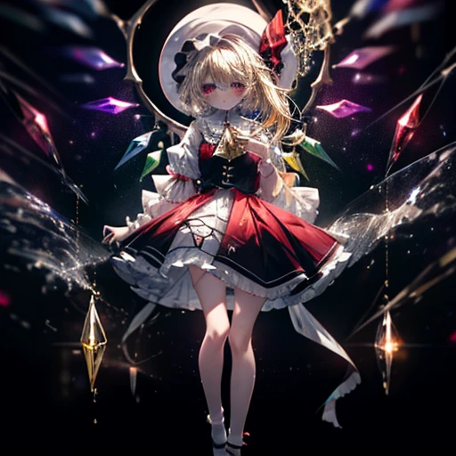 1gilr, smile, full body, Flandre scarlet, ascot, crystal, frilled skirt, frills, hat, hat ribbon, puffy short sleeves, puffy sleeves, red ribbon, red skirt, red vest, ribbon, shirt, short sleeves, skirt, vest, white headwear, white shirt, wings, shoes, socks, glowing body, glowing skin! Colorful Light, Very Shiny, Very Luminous, Very Colorful, Very Glowing, Darkness, Starry Stars Cloud Colorful, Colorful Glowing Body, Colorful Glowing Skin, Colorful Glowing Clothes, Hiori Light Art, Backlight,PEAnimeBG, Background, anime, scenery, sparkle, star \(symbol \), gl0w, glow, Abstract, centcontrapposto,insanely detailed,ultra highres,masterpiece,8K,super detailed skin, (detailed beautiful face and eyes),very detailed background,elaborately designed clothes,beautiful artwork, detailed eyes, detailed clothes, detailed body, detailed hands, detailed hair, sparkle, star \(symbol\),intricate details,Colorful Light, Very Shiny, Very Luminous, Very Colorful, Very Glowing, Darkness, Starry Stars Cloud Colorful, Colorful Glowing Body, Colorful Glowing Skin, Colorful Glowing Clothes,1gilr, smile, full body, Flandre scarlet, ascot, crystal, frilled skirt, frills, hat, hat ribbon, puffy short sleeves, puffy sleeves, red ribbon, red skirt, red vest, ribbon, shirt, short sleeves, skirt, vest, white headwear, white shirt, wings, shoes, socks, glowing body, glowing skin! Colorful Light, Very Shiny, Very Luminous, Very Colorful, Very Glowing, Darkness, Starry Stars Cloud Colorful, Colorful Glowing Body, Colorful Glowing Skin, Colorful Glowing Clothes, Hiori Light Art, Backlight,PEAnimeBG, Background, anime, scenery, sparkle, star \(symbol \), gl0w, glow, Abstract, centcontrapposto,insanely detailed,ultra highres,masterpiece,8K,super detailed skin, (detailed beautiful face and eyes),very detailed background,elaborately designed clothes,beautiful artwork, detailed eyes, detailed clothes, detailed body, detailed hands, detailed hair, sparkle, star \(symbol\),intricate details,Colorful Light, 