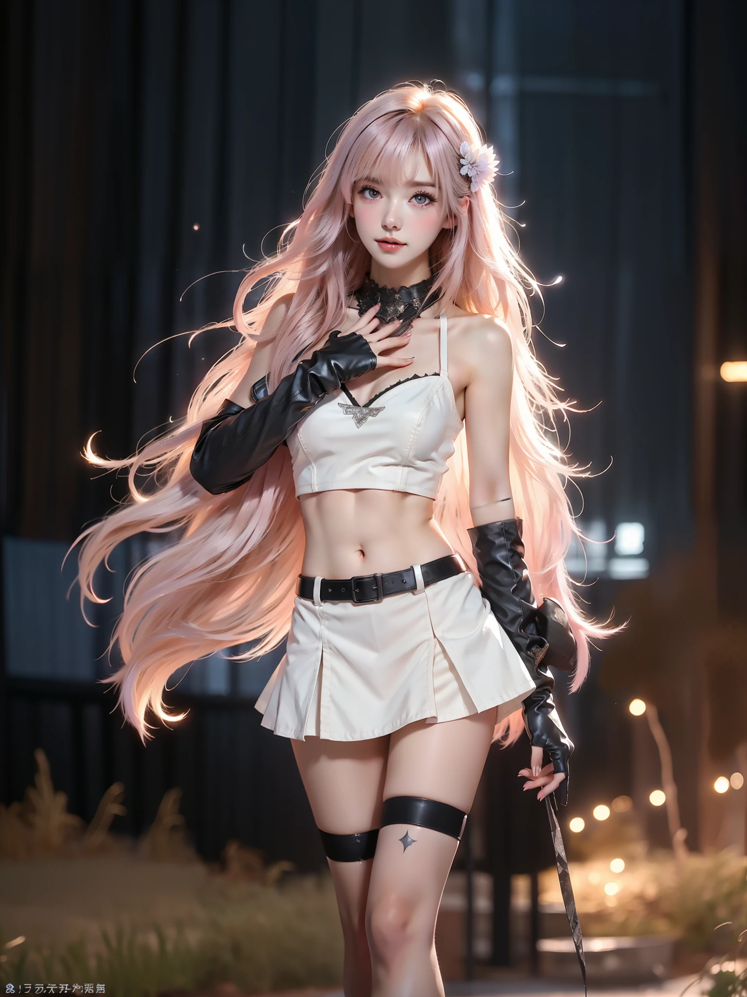 Realistic, realistic details, details
break
1 girl, beauty, seductive face,, fine skin, anicos_inori, pink hair, long hair, navel, hair clip, hair ornament, thigh height,, full body, concert. Stage. Idol outerwear.
Break, isekai, miniskirt, idol. Live. Idle clothes.
, simple background
break
Perspective, blurry background, third rule, sharp focus, depth of field
break
(Urzan-6500-V1.1:0.2)