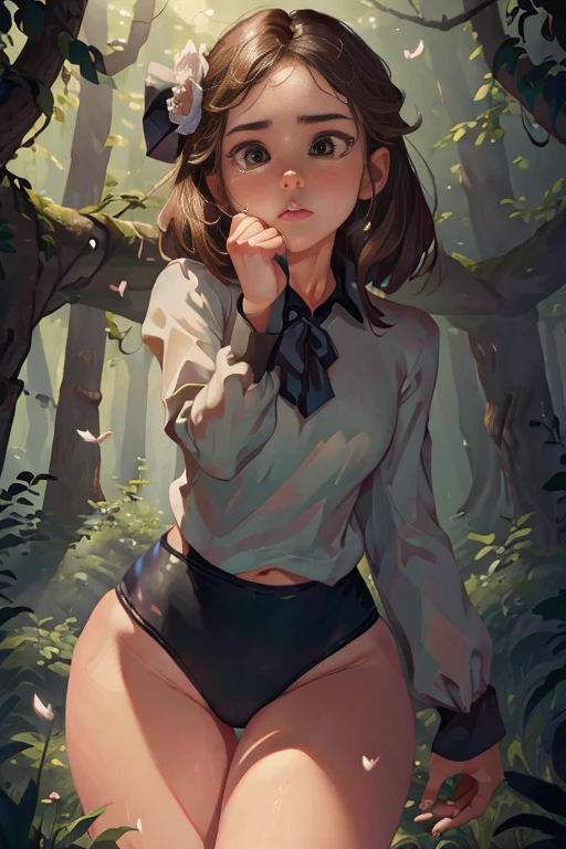 masterpiece, best quality, ultra-detailed, illustration, an extremely delicate and beautiful,high resolution, ultra-detailed,,perfect face,slender perfect body, Tight belly,Toned buttocks,Constricted waist,,(young lady school uniform1.7),(bike shorts under skirt:1.5),(in skyscraper:1.3),,child,glasses,(girl read a book:1.5),(white and black hair:1.2),(very short hair),(smile),(shirt comes off:1.7),(very long hair), shy daughter, short stature,(large breasts),( sweaty skin:1.2),(front view:1.5)()white bike shorts),(show off bike shorts),(spread legs),(cameltoe:1.2)