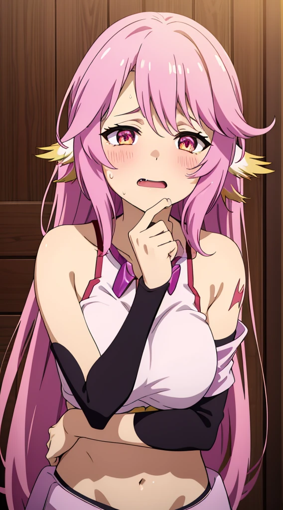 Best quality, Jibril, orgasm, drooling, blushed, ((((upper body)))), masterpiece, the girl is in gre pain