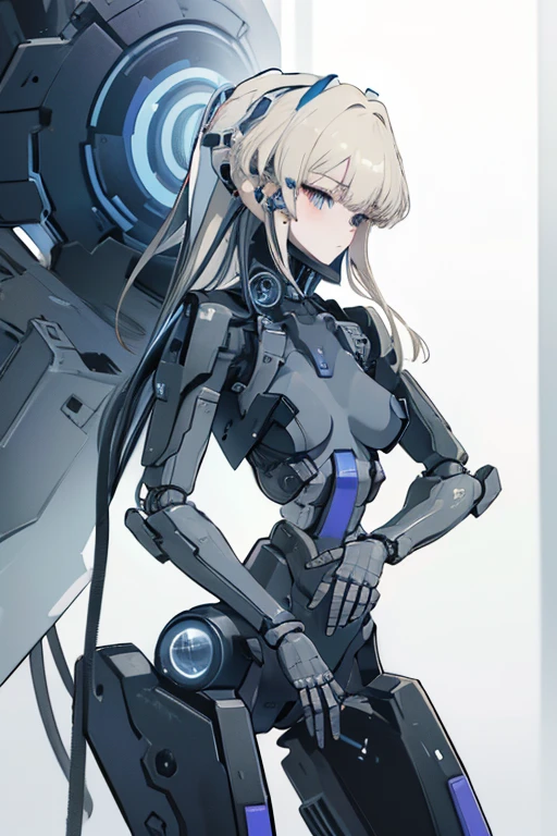 (masterpiece),(Highest quality),(Super detailed),(Best illustrations),(Best Shadow),(Absurd),(Detailed Background),(so beautiful), 16K, 8K, 4K,(Best Shadow),robotization,woman ,big bust,Robot Joint ,Metal skin,Black robot Suit,long hair,a black robot suit that covers the whole body,robot hand,cyber bodysuit,mecha head,(Detailed hands and fingers:1.2),Ball joint robot body,doll joint,beautiful face,beautiful robot girl,robotic eye,robotic hands,(no more human skin),android girl,cyborg girl,F cup, sexy body,(machine made joints:1.2),(machanical limbs:1.1),(blood vessels connected to tubes),(mechanical vertebra attaching to back),(mechanical cervial attaching to neck),no messy picture style,no emotion