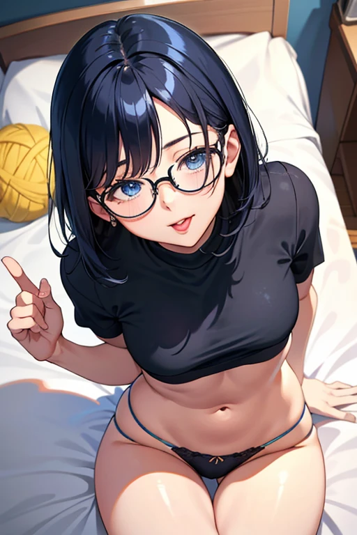 Highest quality,masterpiece,I&#39;ll show my  to my brother,Nipples,Small breasts,Black Hair,living room,high school student,Glasses,kind,Loose atmosphere