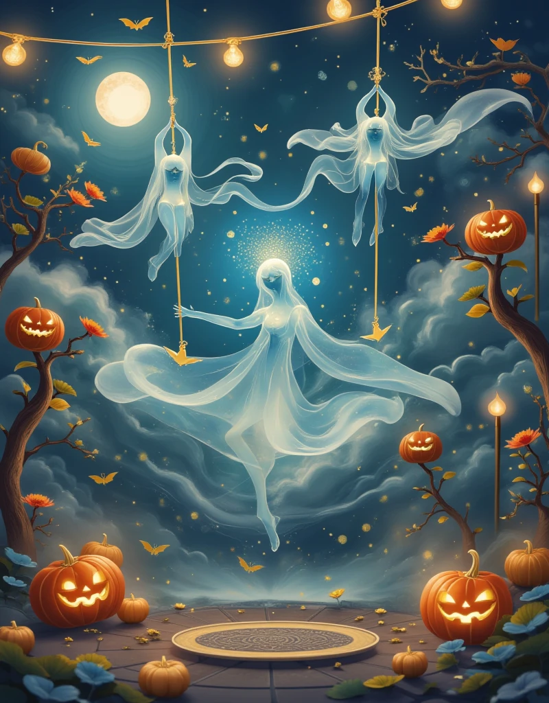 Circus，Trapeze，Halloween Decorations ，ghost