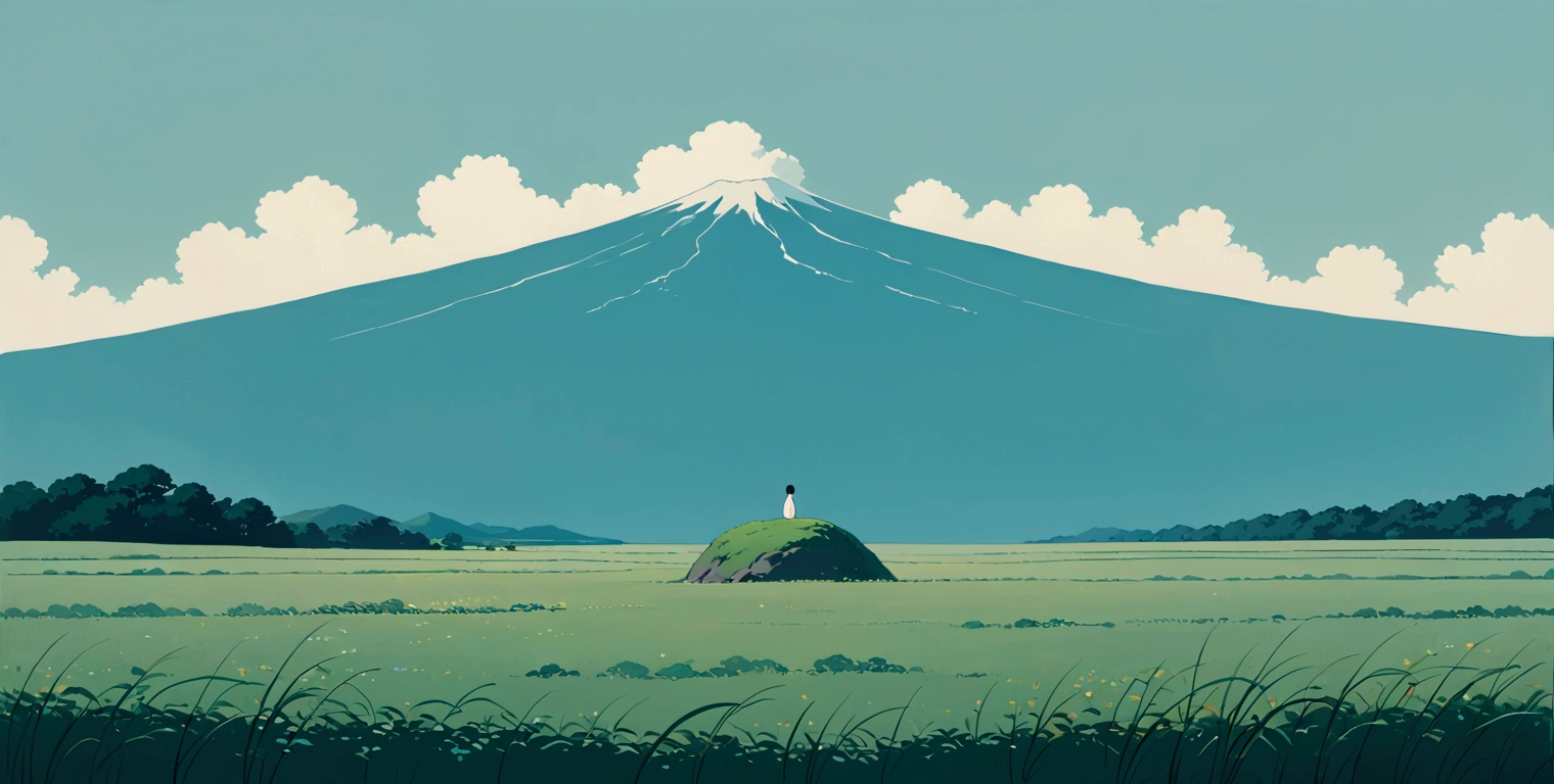 (minimalism:1.4), Lofi anime style, Studio Ghibli art, Miyazaki ,pastel , cute ,minimalist , SPIRITED AWAY  ,No one is there , No people , Landscape , Japanese