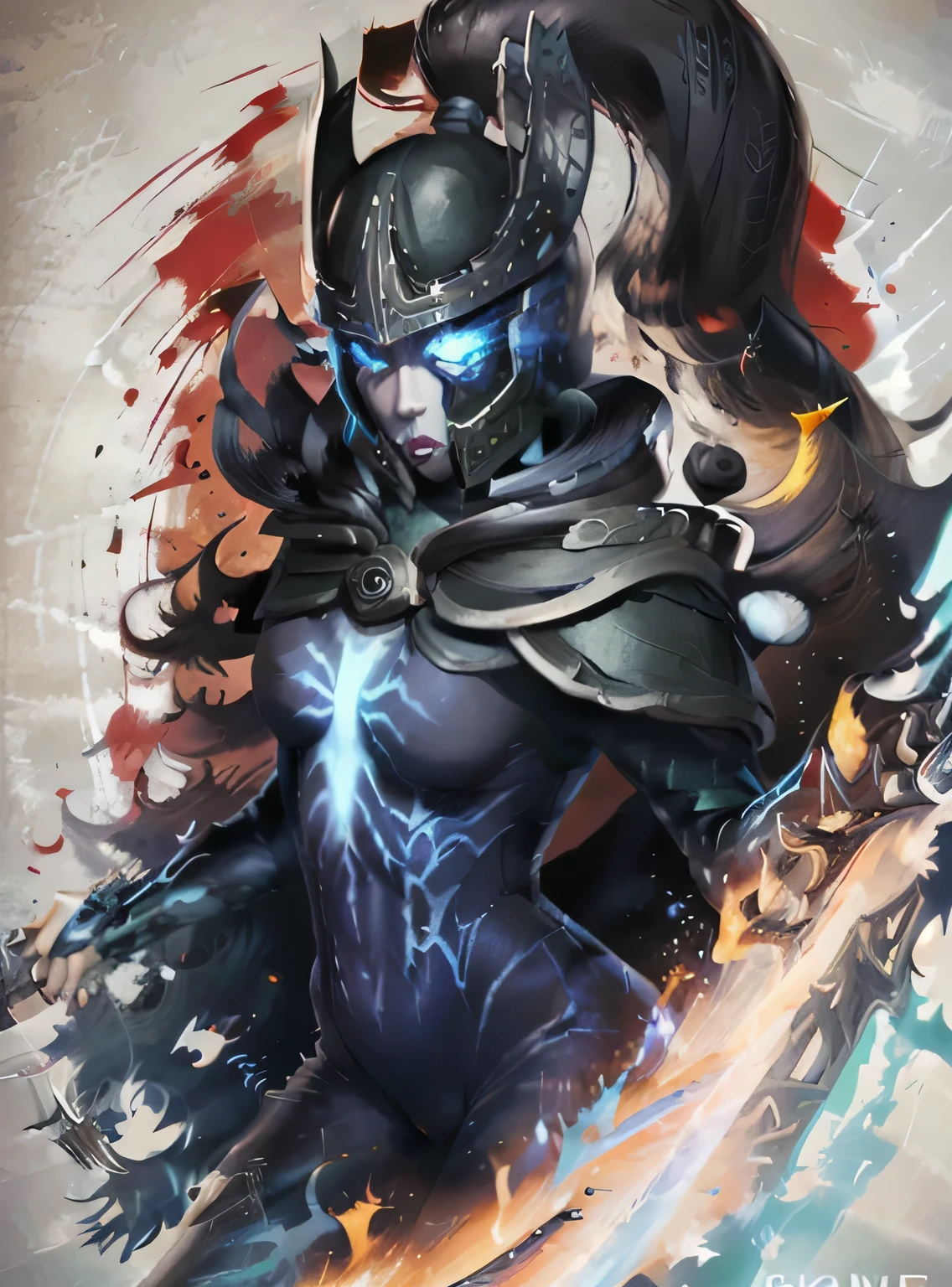 Phantom, dota \(series\), blue, glow eyes, glowing eyes, blue sword in hand