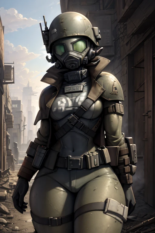 Government soldier ,  from a post-apocalyptic world