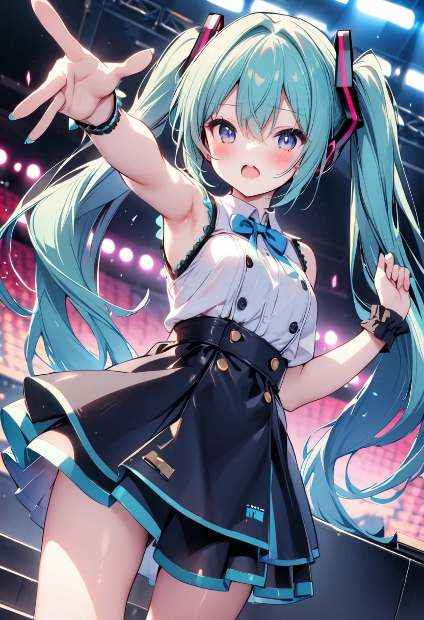 1 girl,solo,Sweet Mix XL,Hatsune Miku,music stage,