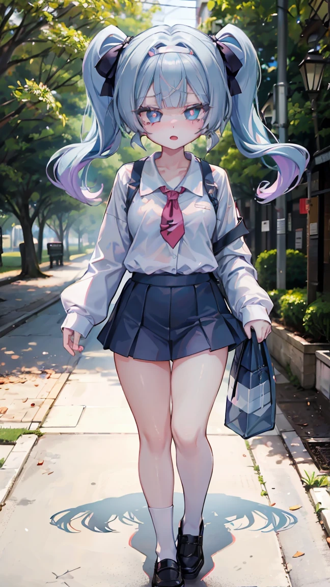 hatsune miku,sailor_uniform,walking down the park