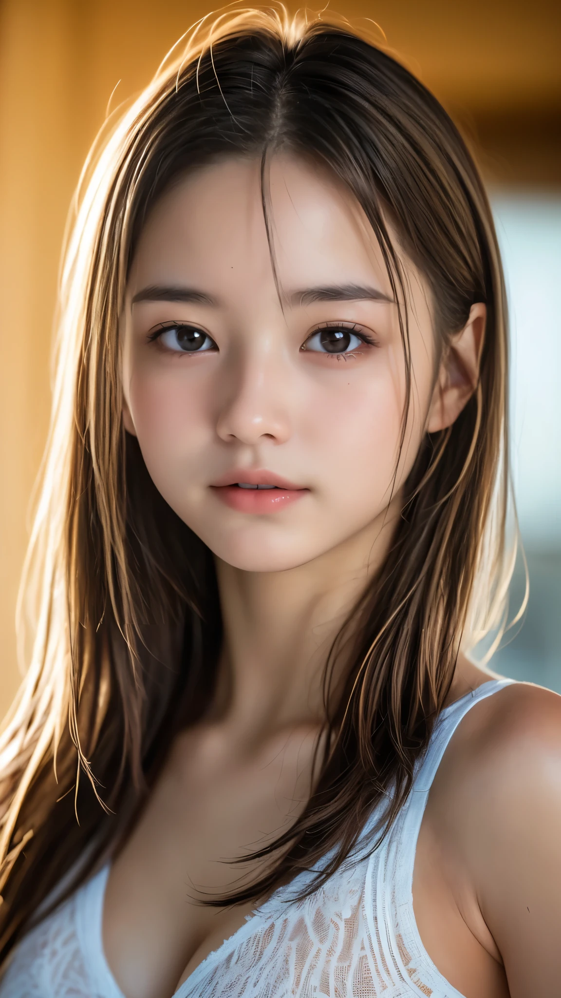 (8k, RAW Photos, best quality , Kampala:1.1), (超Realisticな:1.4),(Realistic, Realistic:1.3), 18 years old, teenage, Face, Baby anese Beauty, Rhythmic Gymnastics Club, rhythmic gymnastics uniform, (( upper body:1.3)), (Gaze at the viewer:1.2), (Beautiful small face, beautiful eyes, High nose, Moisturizing Lips, cute colored lip gloss ), ( toned waist ), ((Beautiful breasts, Fascinating Cleavage)), ((Beautiful Skin)), ( body line like a model), (((Japanese and European half ))), ( detailed eyes and faces that resist tentacles:1.3, Professional photography, Accurate Shadows), ( Perfect Anatomy:1.2)
