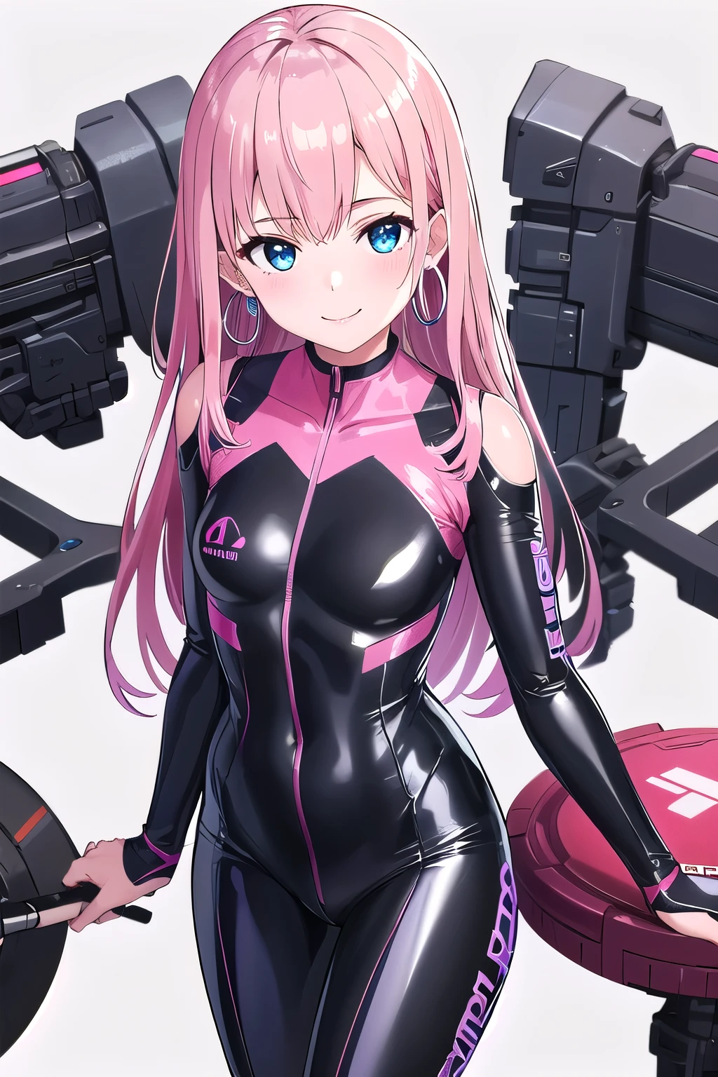 one girl, Ariana Grande, bangs, NSFW, robot, robot articulations, young girl