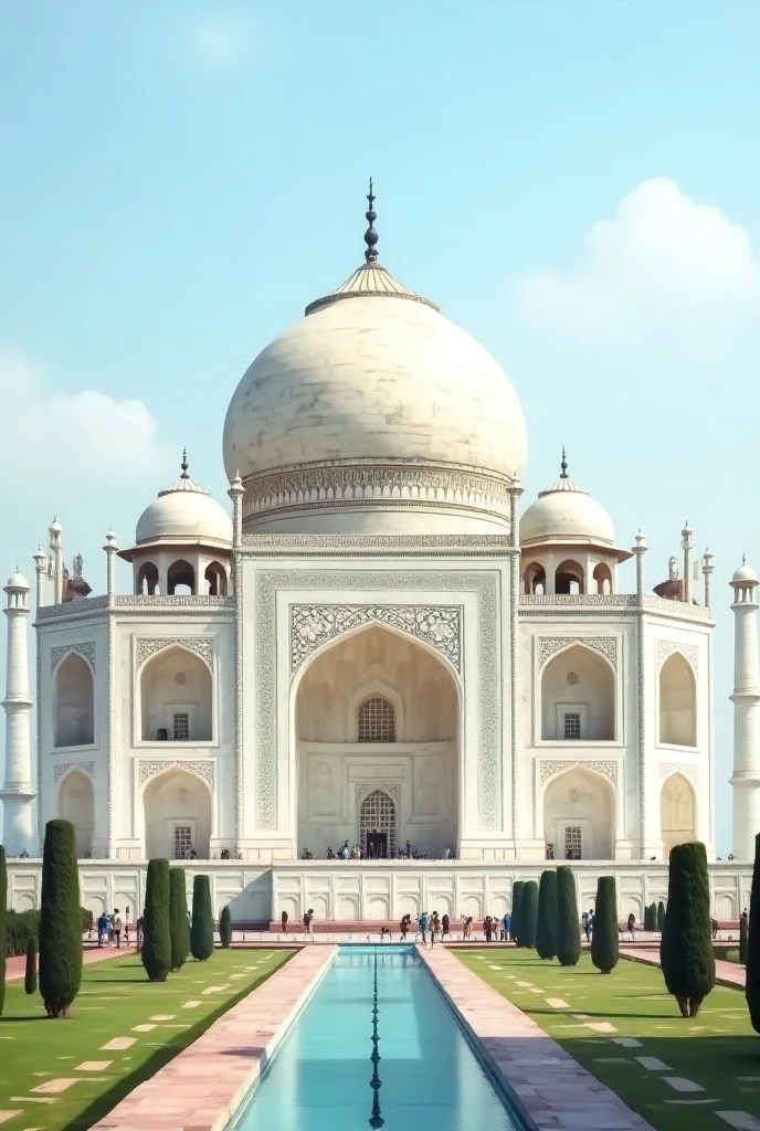 realistic 500old taj hal night time blue tones lighting 8k