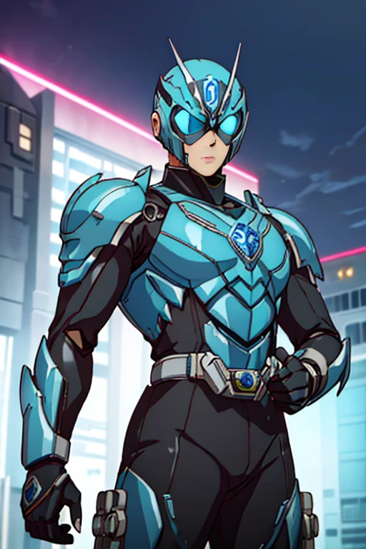 
(  very detailed CG), (  best quality ), (  very detailed CG), (  best quality ), Blue Kamen Rider, silver armor, Grey and black clothes, Blue Tech Suit, spy,  robots