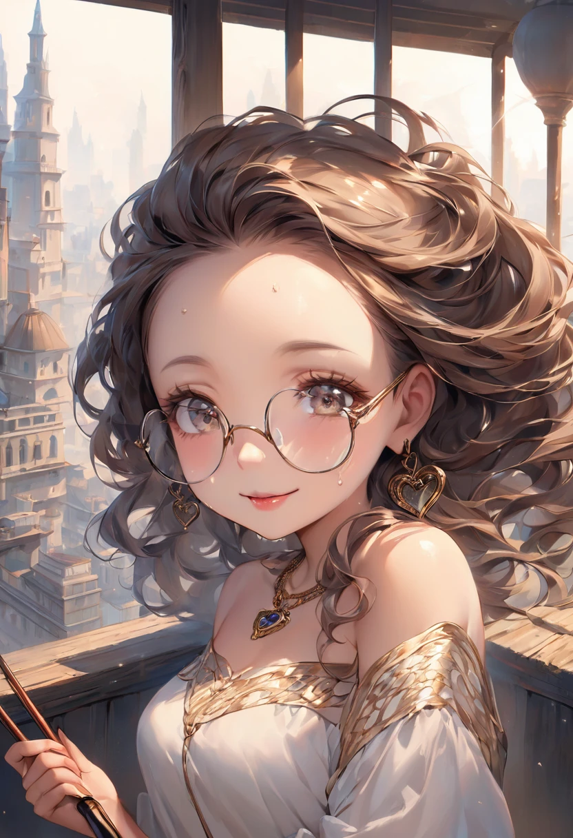 long shot image of a beautiful young lady, wavy hair, 明るい銀色of目, and bold eyeliner. She has long fingernails, and she lips are shiny and full. She wears an amulet heart, rimless eyewear, and a helix piercing. The extreme realism focuses on she detailed skin, showing fine textures and natural expensivelights. The background is open area and Families flying kites in open city, Her outfit are Loose-fitting kaftan dress and intricate patterns and earthy tones Subtle skin pores and natural texture on of face and neck, Realistic light reflections on of surface of of eyes, Slightly raised veins visible under of skin on of neck, Subtle veins visible on of eyelids under certain lighting, Realistic reflection of light on of glossy lips, following ofir curvature, Soft reflections on of necklace, enhancing its metallic look, Soft shadows under of lower lip, enhancing depth and form, slight noise effect to add texture and realism to of image.a slight sheen of sweat or natural skin oil to areas like of forehead and nose.apply subsurface scattering to of skin to simulate of way light penetrates and scatters andin it, enhancing realism. (( brush she hair back)), sticking out she tongue Stable_Yogi_pdf file_良い点 texpensive_and_up expensively_insanely_detailed masterpiece top_quality best_quality expensiveres 8k RaW_ photos are very _aesoftic beautiful_and_aesoftic cinematic Depth_of_field bokeh 1girl curves coy_smile strapless_red_Bodycon_dress texpensive_expensive_buckle_boots leaning_against_a_balcony_railing and_a_View_of_of_cityscape below cool_evening_ the breeze blows _she_hair playful_and_seductive atmospshee_and_a_touch_of_class Stable_Yogi_pdf file_良い点