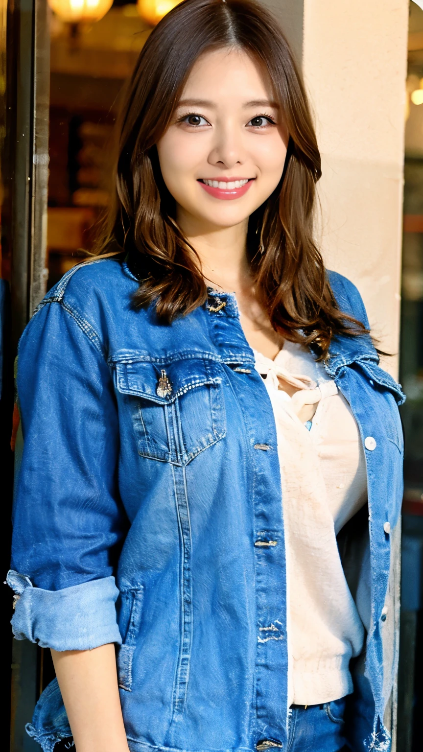 Big Breasts　Busty　Denim jacket