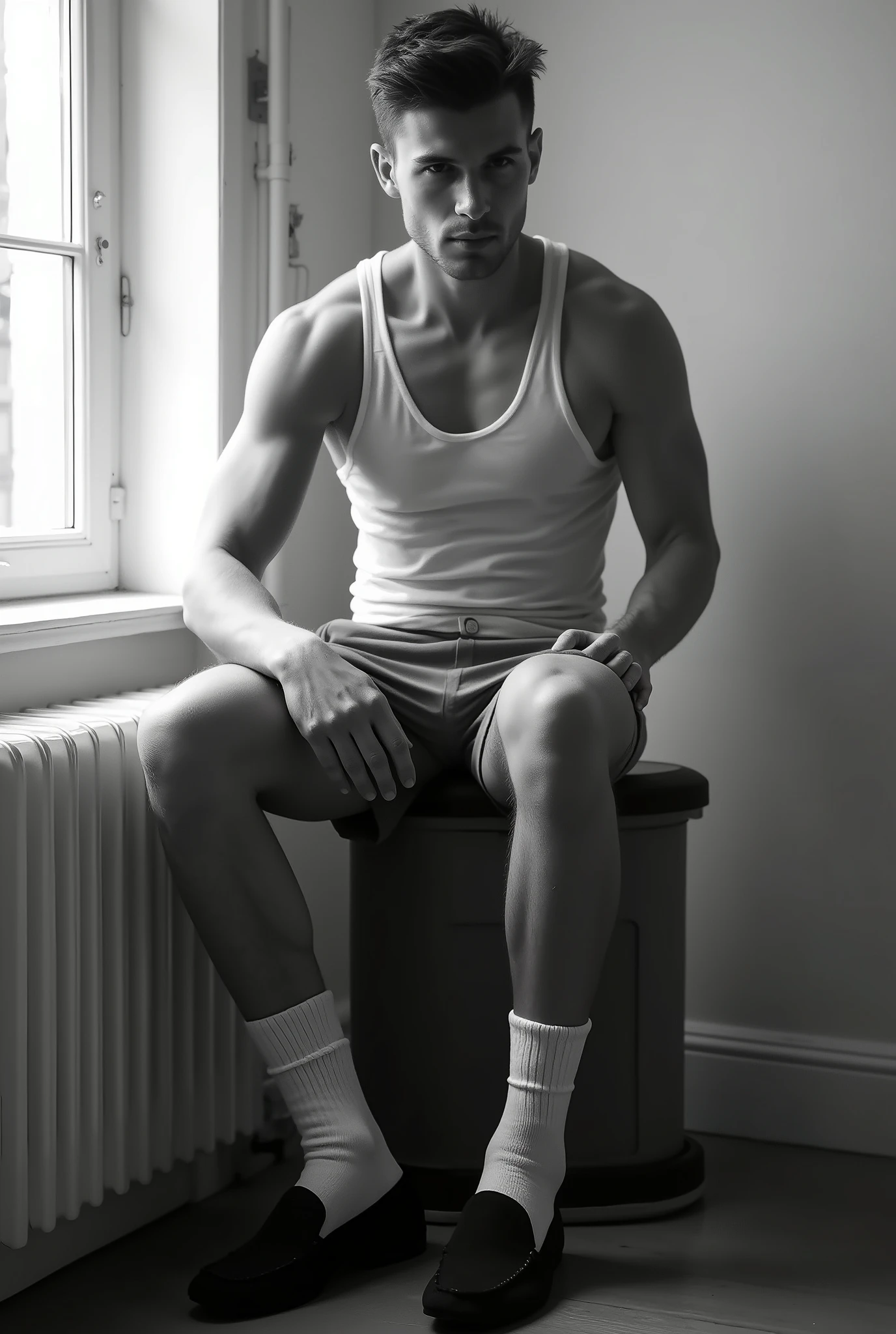 (8K, RAW photo, Highest quality),Realistic,2 handsome men,frontage,Intricate details,Extremely detailed eyes and eyelashes,Muscular male,Manly,Night sky,Soft lighting,Cinematic lighting,Portrait,Close-up,Lovingly,Exposing the pectoral muscles,Photo of black and blue eyes white gay male model, Blue eyes, Stand in front of a gray background, Sports panties, 22 years old, Lean, beefy, Short hair, Digital SLR, hyper qualit, Fujifilm XT3, Crystal clear, 8K UHD, High detail, Ultra photo realsisim, haar, Pubic hair, ((Realistic skin), ((pores)), ((highdetailskin)), volumettic light, groin, far,sexy underwear,top-down view, complex 3D visualization, high detail, 1 handsome young man (nsfw) looking at the viewer (Pureerosface_V 1:0.6), 18 years old, pure, genuine human skin , (bare chest), muscles, vivid details, hyperrealistic, beautiful background (Medieval: 1,2), octane rendering, 8k, best quality, masterpiece, extremely detailed, computer graphics, unity, wallpapers (realistic, photorealistic: 1.37), stunning, fine details, masterpiece, best quality, official art, extremely detailed CG unity 8k wallpapers,