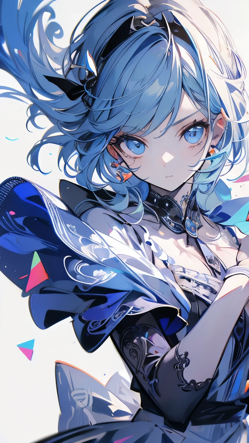 1girl, masterpiece, best quality, 8k, detailed skin texture, detailed cloth texture, beautiful detailed face, intricate details, ultra detailed, Alice in Wonderland, (a bow on her head:1.1), full body, sapatos com salto, cabelo loiro