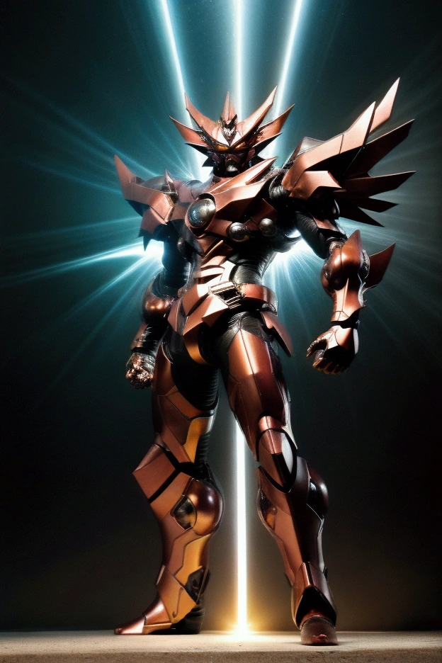 Humanoid Mecha, Fully enclosed shoulder guards, Matching arm and leg guards, whole body, Full Armor, Super Robot, Robust and agile design, ( the concept Inspired by Super Robot, Lion concept chest armor, Temporarily stop, Standing, Floating above a futuristic sci-fi city), Exquisite and mature art style, (Aura effect, Energy, Glowing Eyes, Armor Shines), ((ＳＲＳ)), metallic, dramatic, High resolution, Best Quality, High resolution, Very detailed, Ultra-fine painting, Very delicate, professional, Perfect body professional potion, Anatomically correct, Symmetrical face, Very detailed目と顔, High quality eyes, creativity, RAW Photos, 超High resolution, 32K, Natural Light, Cinema Lighting, masterpiece-anatomy-perfect, masterpiece:1.5