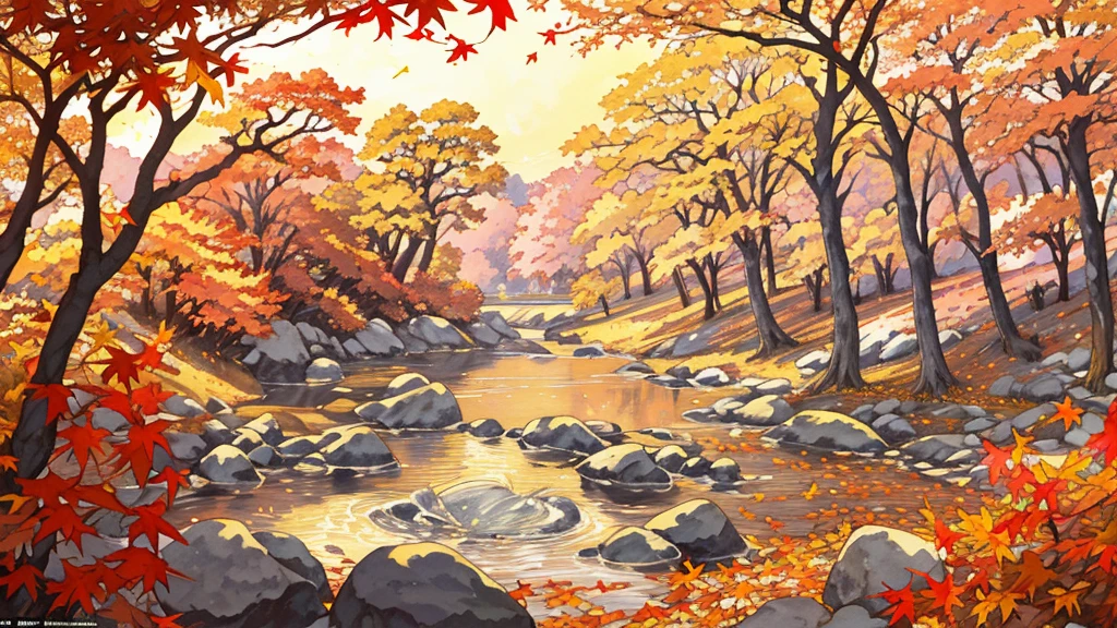 (masterpiece:1.2),  best quality ,Pixiv,  Kampala, Super detailed, it makes you feel the calm and rich beauty of nature （1.7）No humans appear,
Humans not included, Fall campground、There is one camping tent on the front right side of the screen that looks big and there is a bonfire stand beside it、Fallen leaves and autumn leaves that block the view fly through the air 
Morisora 、 Spirit Beautiful Sunset Light Shines In 、 leaves, natural beauty, surprise, magic, red leaves, yellow leaves, autumn leaves, forest light effects, mysterious atmosphere, shadow composition, another world experience