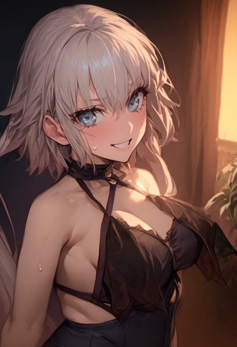 NSFW High Quality、 best quality 、 Highly Detailed CG Unity 8K Wallpaper 、masterpiece、Super detailed、 super detailed illustration、 detailed beautiful faces、Detailed beautiful eyes、Big Breasts、Big Ass、glamorous body、  Jeanne Horta  (destiny) ((My slave))(Metal Color) ( so embarrassing) (  vulgar underwear)(sweat)( slaves sown by me ) smile、 beautiful eyelashes 、((pure love)) (Casino VIP room ) ( stores semen in test tubes)