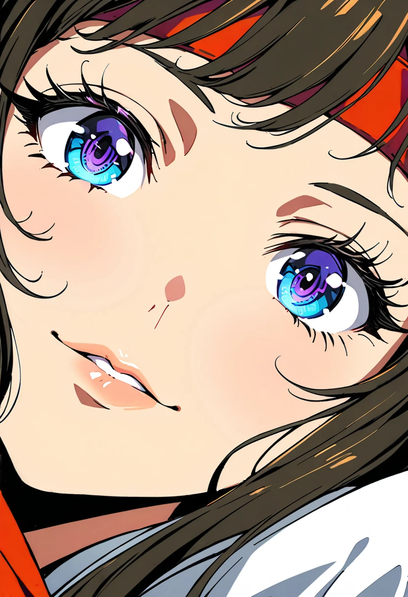 masterpiece:1.2, highest quality, Best aesthetics, source_anime, 1girl, solo, black hair, long hair, purple eyes, hime cut, ((headband)), japanese clothes, miko, smiling BREAK, (highest quality:1.2, Very detailed, High Detail, digital coloring, High Contrast), detailed and lined eyes, defined eyelashes, eye shadow, crystal clear eyes, Beautiful fine details, ((Detailed eyes)), Beautiful lip detail, Very detailed目と顔, Long eyelashes, (One girl),(( Close-up shot)), Portraiture, Lying in bed, Soft lighting, Calm colors, Graceful pose, sexy pose, open mouth, excited expression, Long Straight Hair, wet face, blush face.