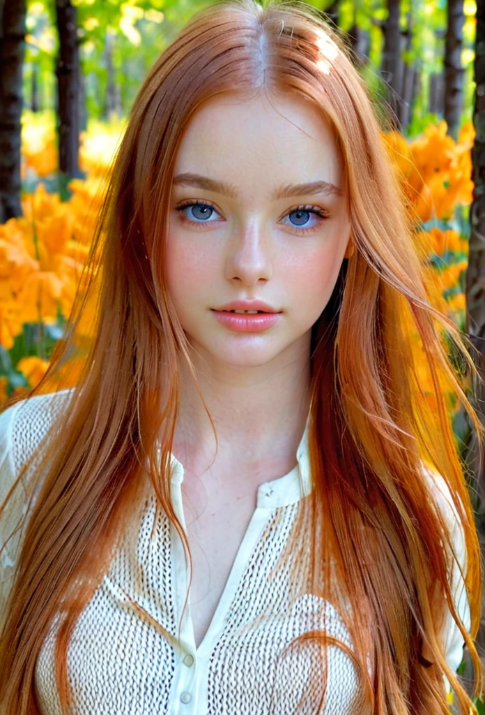 solo, very detailed, detailed face, very long hair, picture of a beautiful young woman, dasha_taran, sfw, ((natural orange hair)), beautiful natural blue eyes, High Definition RAW Photography, 16k photography, (full body), standing, delicate facial features, pretty face, detailed full body, visible from head to feet, perfect body