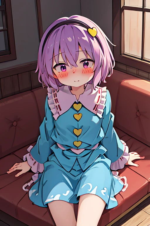 komeiji_satori_touhou　　full-face blush　 feels good　alcoholism　Unhealthy　