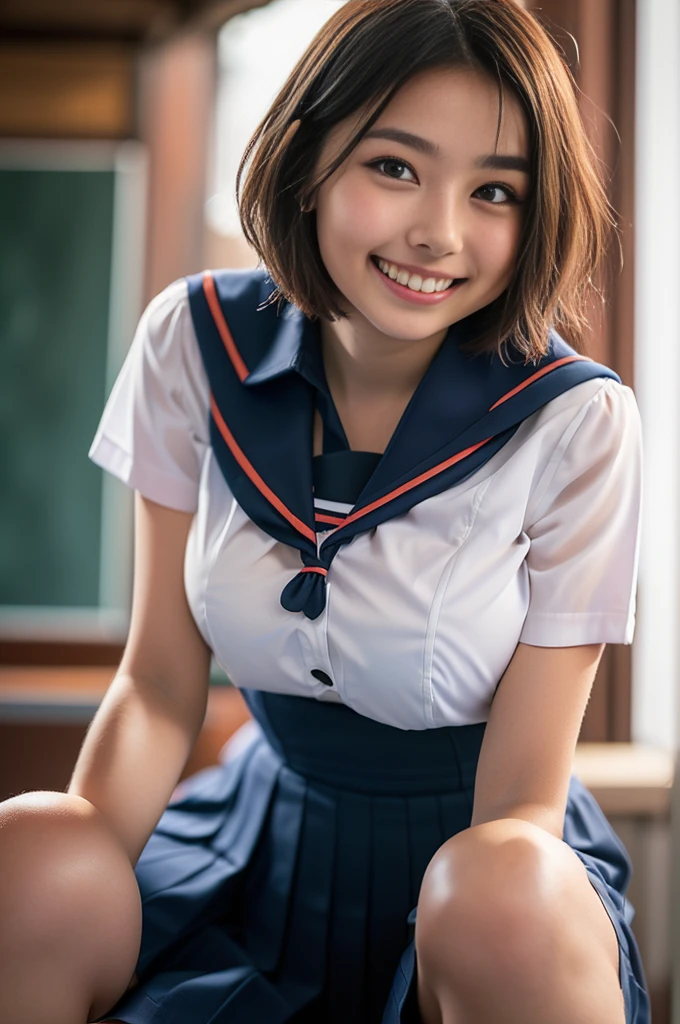 ((Emma stone)) ((school uniforms:1.4)) ((panty shot:1.5)) ((high school)),((dark blue skirt:1.3)) ((in the class room:1.3)) ((thin_fabric:1.4)) ((random sexy pose:1.3)) ((sweaty:1.5))((face is flushed:1.4)) ((big breasts:1.4)) ((close-up:1.2)) best quality,masterpiece,ultra high res,(photorealistic:1.4),raw photo,(Authentic skin texture:1.3),(film grain:1.3),panorama,character portrait,very wide shot,narrow waist,cowboy shot,(in the dark, deep shadow, low key, cold light,) night,(()),streaming tears,,dust,Tyndall effect,(expression),1girl,beautiful detailed eyes and face,white jabot,brown eyes,((brown hair:1.2)) ((full body:1.3)) ((smile:1.3))