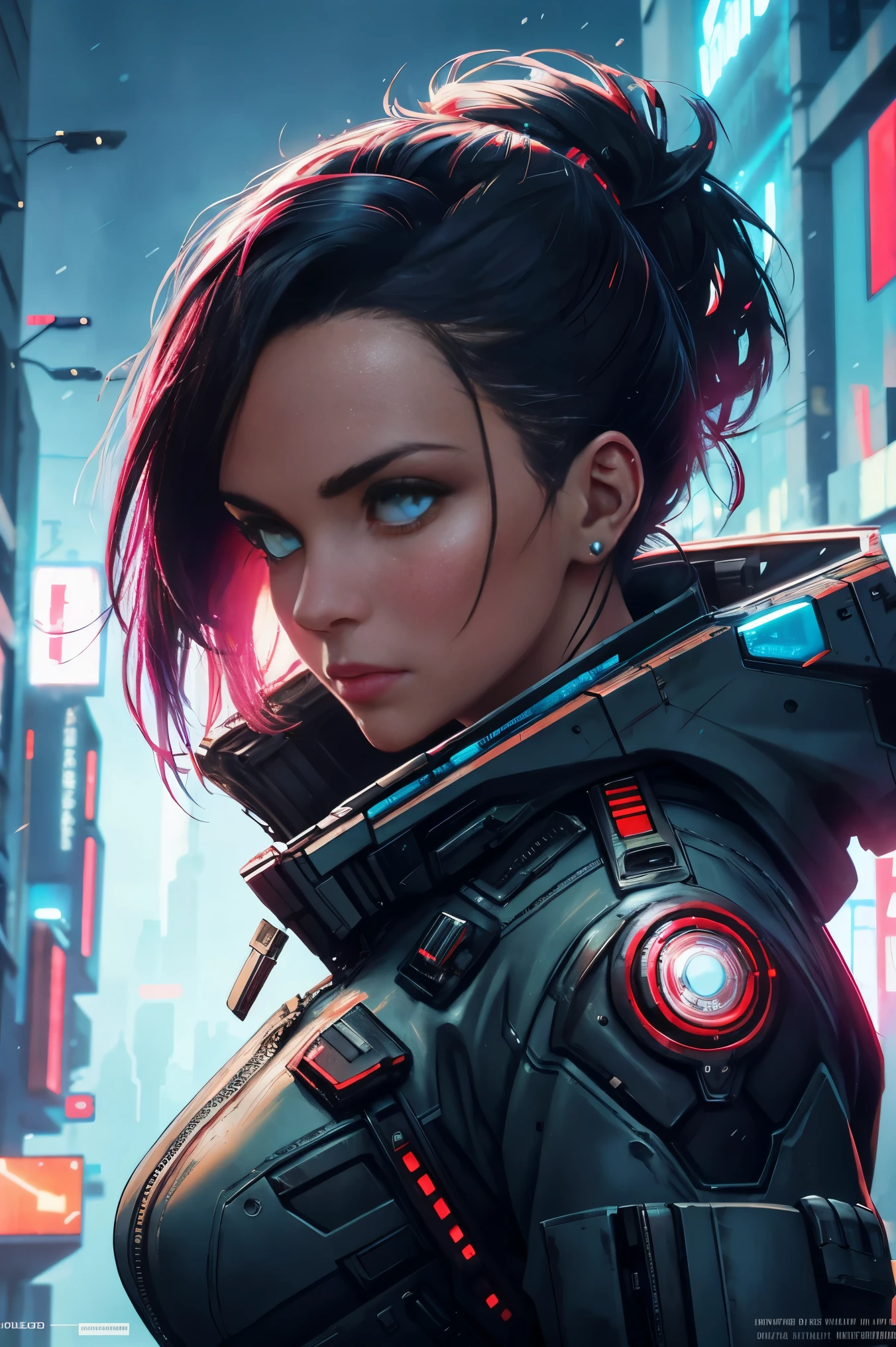 a close up of a woman with a gun in a snowy city, epic sci-fi character art, epic sci - fi character art, epic scifi character art, best of artstation, advanced digital cyberpunk art, wojtek fus, hyper-realistic cyberpunk style, muted cyberpunk style, amazing 8k character concept art, cgsociety contest winner!!, dystopian sci-fi character