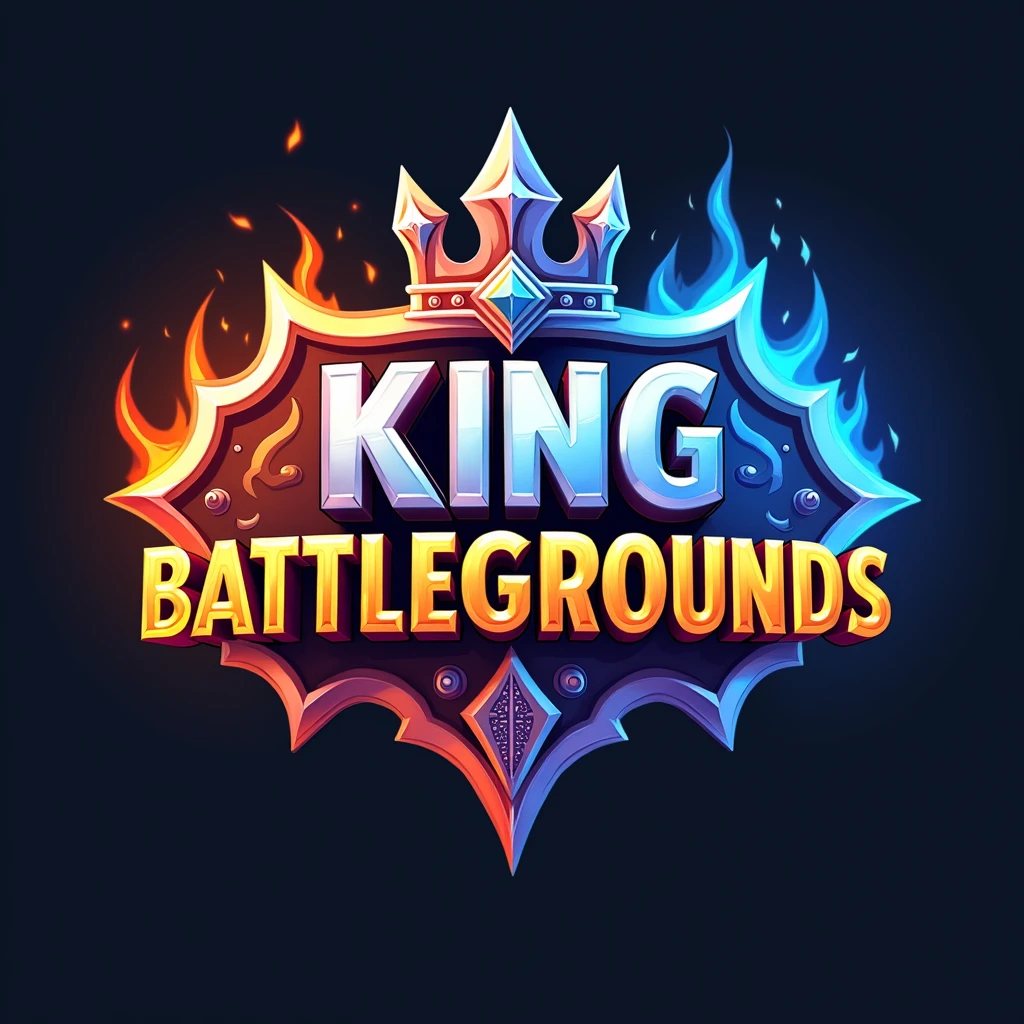 Create a game where Roblox players fight with fire and ice powers and with a very striking logo saying King Batlegrounds