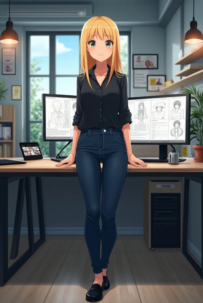 (masterpiece:1.37), best quality, (extremely detailed:1.37), (1girl:1.5), woman, (mature:1.5), (adult:1.5), large breasts, very long hair, (straight hair:1.5), (very dark purple hair:1.5), purple eyes, (extremely detailed eyes:1.37), hoodie, jeans, desperation, (wetting self:2.0), standing, embarrassed, humiliation, blushing, angry, (crossed arms:1.5), office, indoors, window, cityscape, full body