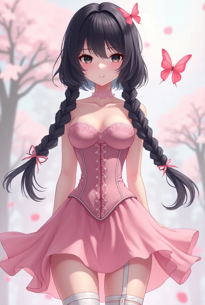 Anime-style image of a woman in a corset posing for a photo, Enchanting anime girl, Ilya Kuvshinov. 4k yen, Smooth anime CG art, | Anime with attention to detail, Attractive anime girl, Beautiful and attractive anime woman, Photorealistic anime girl rendering, Best anime 4k konachan wallpaper, Detailed digital anime art, 8k high quality detailed art