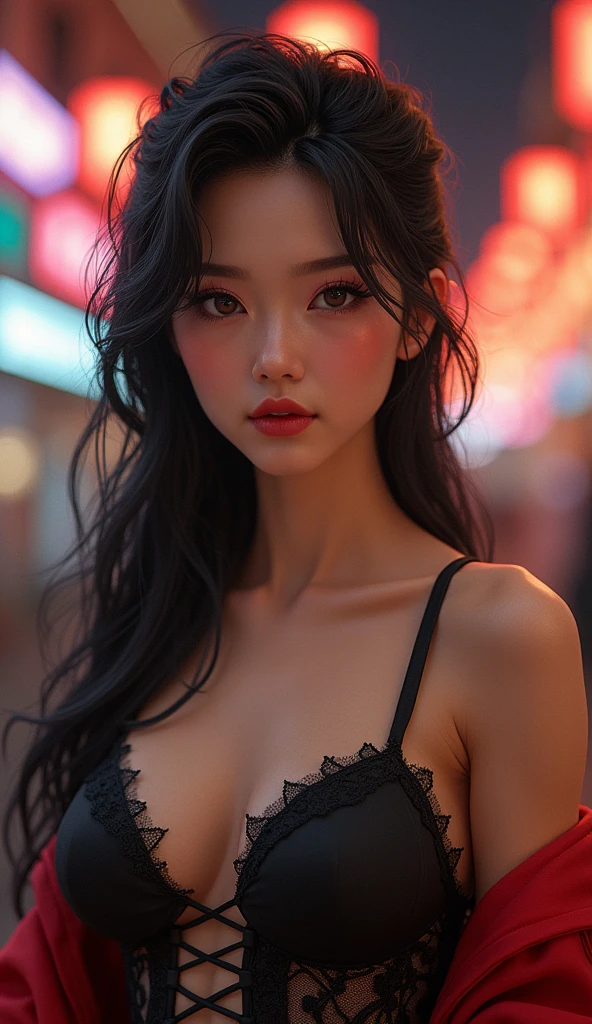 8K, masutepiece, Raw photo, Best Quality, Photorealistic, Highly detailed CG Unity 8k wallpaper, depth of fields, Cinematic Light, Lens Flare, Ray tracing, (Extremely beautiful face, Beautiful lips, Beautiful eyes), intricate detail face, (( Ultra detailed skin)) 1girl in, In the Dark, deepshadow, Pretty Korean girl, Kpop Idol, 1 girl, (Very slim and slender fit muscular body:1.3), ((Looking at Viewer)),(Big smile:1.3) , (Fashion Sexy Girl, a dark night, (Neon sign), (Blurred background), Fashion Street Night),(No people in the background:1.3), Beautiful earrings, Bracelets, Necklace, pantyhose, Clear eyes, Walking, ( pale skin), (Big eyes), Face forward, (Brown hairs), (Full body shot), ((sexy micro bikini set)), ((sexy micro bikini set)), (Looking at Viewer:1.3) opened breast, Beautiful hands, perfect body, Big, beautiful breasts, Beautiful butt, medium breasts, backtrack, (Back shot), ass forcus, Before the eyebrows,(Tight Dress), NSFW.