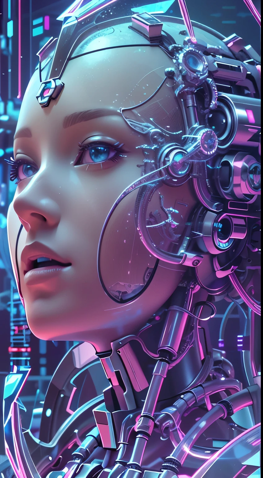 Translucent ethereal mechanical girl，Futuristic girl，Mechanical joints，futuristic urban background，ModelShoot style, (Extremely detailed CG unified 8K wallpapers), The beauty of abstract stylization,，surrealism, 8K, Super detail, Best quality, Award-Awarded, Anatomically correct, 16k, Super detail