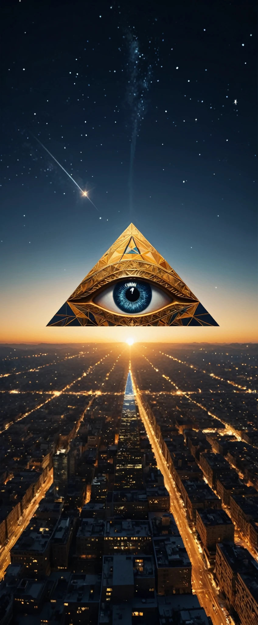 huge (Eye of Providence:1.4) in the sky,1boy\(astronaut, spacesuit, (from back:1.6), standing on asteroid, (astronaut looks so small from far away:1.8), looking up\),Eye of Providence\(so huge, (geometric:1.8),(baklit)\), BREAK ,background\(Eye of Providence in the sky, space, stars\), long shot, long view, low brightness, BREAK ,quality\(8k,wallpaper of extremely detailed CG unit, high resolution, top-quality, top-quality real texture skin, hyper realistic, increase the resolution, RAW photos, best quality, highly detailed, the wallpaper,golden ratio,high saturation realism, vibrant colors, dramatic lighting, persuasive storytelling, atmospheric scenery, captivating visuals, intricate details, strong emotions,dreamlike world\)