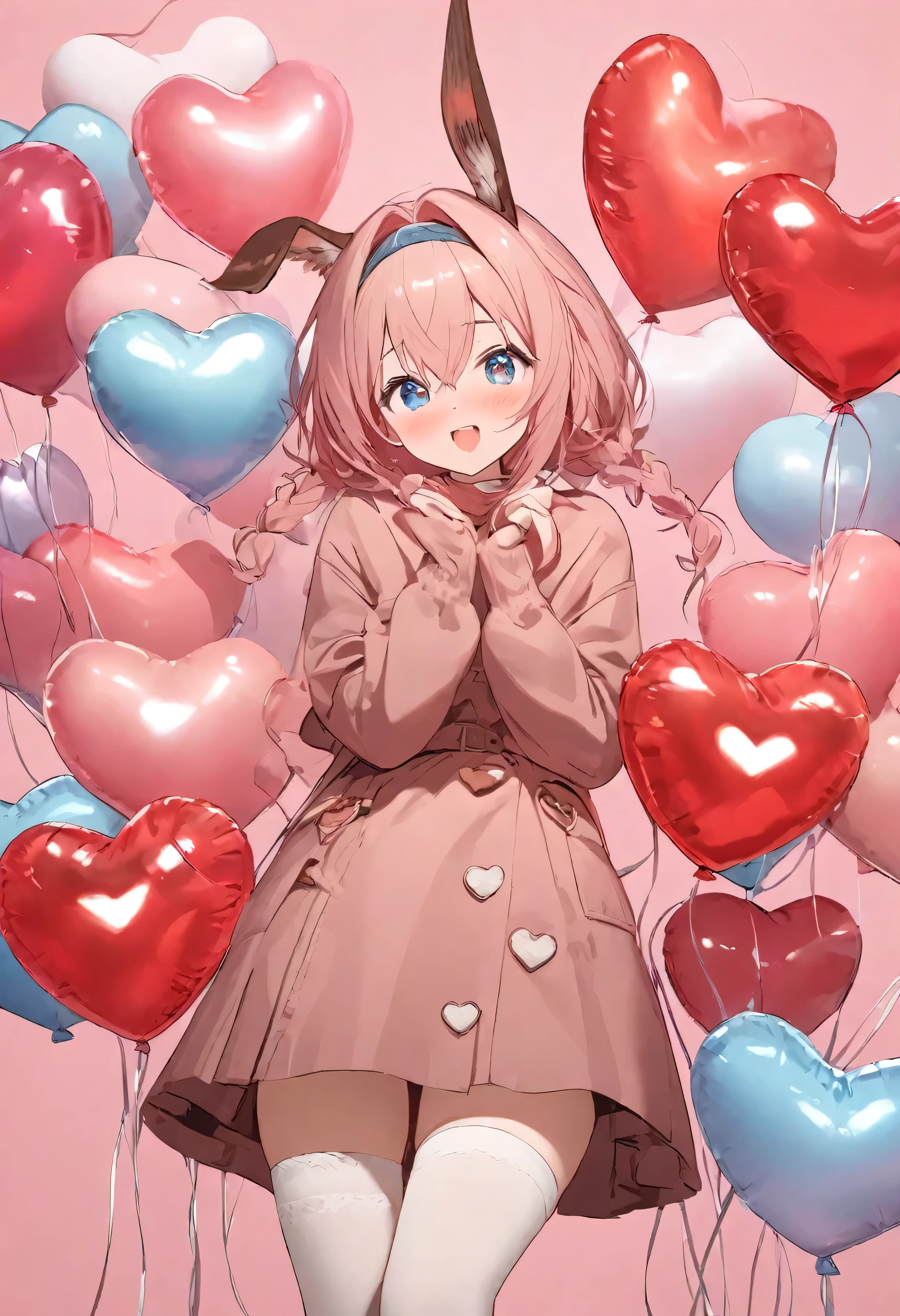 background,Lots of heart balloons